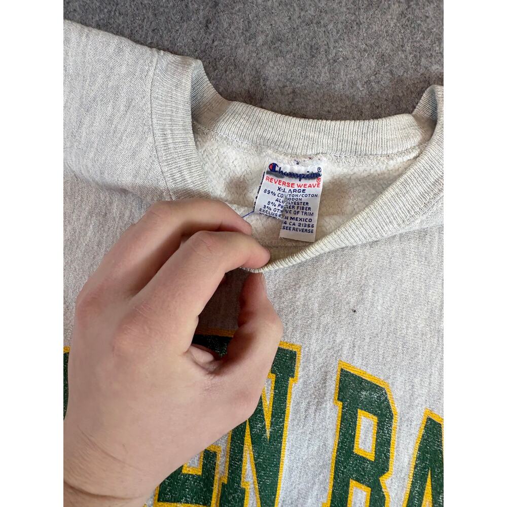 VINTAGE Champion Reverse Weave NFL Green Bay Packers Sweatshirt Mens XL Gray - Picture 6 of 7